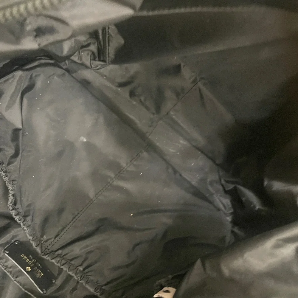 Kate Spade Chelsea Black Nylon Baby Bag Diaper Bag Crossbody interior Matt